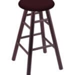 Round Cushion 36-Inch Backless Swivel Bar Stool with Dark Cherry Finish, Smooth Oak Leg, and Canter Bordeaux Seat