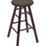 Round Cushion 36-Inch Backless Swivel Bar Stool with Dark Cherry Finish, Smooth Oak Leg, and Canter Earth Seat