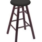 Round Cushion 36-Inch Backless Swivel Bar Stool with Dark Cherry Finish, Smooth Oak Leg, and Canter Iron Seat