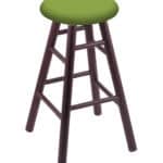 Round Cushion 36-Inch Backless Swivel Bar Stool with Dark Cherry Finish, Smooth Oak Leg, and Canter Kiwi Green Seat