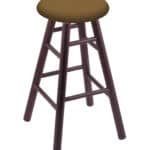 Round Cushion 24-Inch Backless Swivel Counter Stool with Dark Cherry Finish, Smooth Oak Leg, and Canter Saddle Seat
