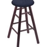Round Cushion 36-Inch Backless Swivel Bar Stool with Dark Cherry Finish, Smooth Oak Leg, and Graph Anchor Seat