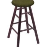 Round Cushion 24-Inch Backless Swivel Counter Stool with Dark Cherry Finish, Smooth Oak Leg, and Graph Parrot Seat