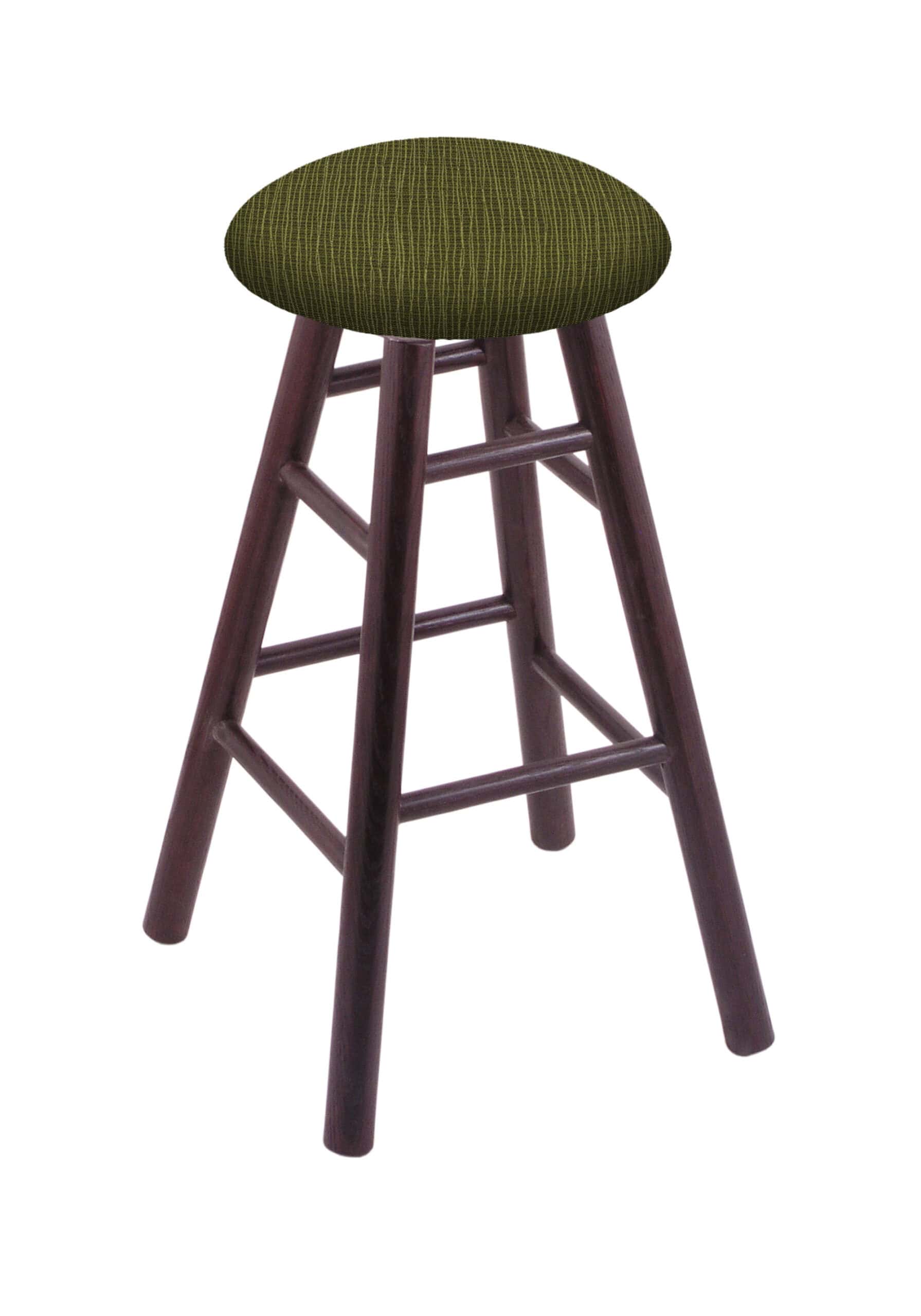 Round Cushion 36-Inch Backless Swivel Bar Stool with Dark Cherry Finish, Smooth Oak Leg, and Graph Parrot Seat 4 Round Cushion 36-Inch Backless Swivel Bar Stool with Dark Cherry Finish, Smooth Oak Leg, and Graph Parrot Seat