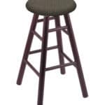 Round Cushion 36-Inch Backless Swivel Bar Stool with Dark Cherry Finish, Smooth Oak Leg, and Graph Chalice Seat