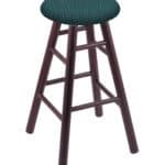 Round Cushion 24-Inch Backless Swivel Counter Stool with Dark Cherry Finish, Smooth Oak Leg, and Graph Tidal Seat