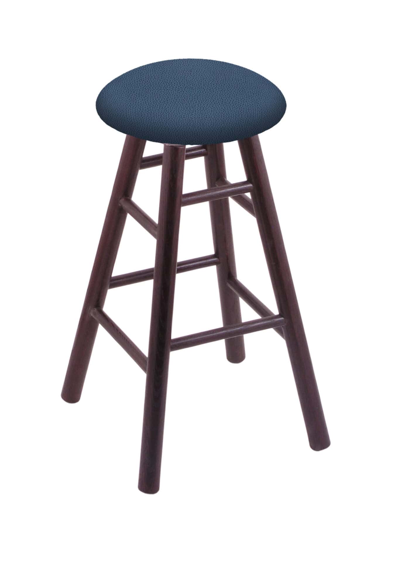 Round Cushion 36-Inch Backless Swivel Bar Stool with Dark Cherry Finish, Smooth Oak Leg, and Rein Bay Seat 1 Round Cushion 36-Inch Backless Swivel Bar Stool with Dark Cherry Finish, Smooth Oak Leg, and Rein Bay Seat