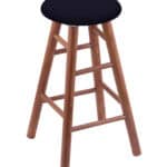 Round Cushion 36-Inch Backless Swivel Bar Stool with Medium Finish, Smooth Oak Leg, and Canter Twilight Seat