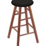 Round Cushion 36-Inch Backless Swivel Bar Stool with Medium Finish, Smooth Oak Leg, and Canter Espresso Seat