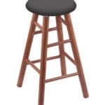 Round Cushion 24-Inch Backless Swivel Counter Stool with Medium Finish, Smooth Oak Leg, and Canter Storm Seat