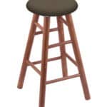 Round Cushion 36-Inch Backless Swivel Bar Stool with Medium Finish, Smooth Oak Leg, and Canter Earth Seat