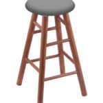 Round Cushion 24-Inch Backless Swivel Counter Stool with Medium Finish, Smooth Oak Leg, and Canter Folkstone Grey Seat 4 Round Cushion 24-Inch Backless Swivel Counter Stool with Medium Finish, Smooth Oak Leg, and Canter Folkstone Grey Seat