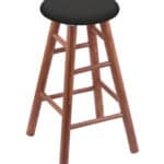 Round Cushion 24-Inch Backless Swivel Counter Stool with Medium Finish, Smooth Oak Leg, and Canter Iron Seat 4 Round Cushion 24-Inch Backless Swivel Counter Stool with Medium Finish, Smooth Oak Leg, and Canter Iron Seat