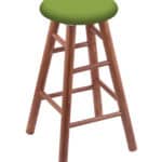 Round Cushion 24-Inch Backless Swivel Counter Stool with Medium Finish, Smooth Oak Leg, and Canter Kiwi Green Seat 4 Round Cushion 24-Inch Backless Swivel Counter Stool with Medium Finish, Smooth Oak Leg, and Canter Kiwi Green Seat