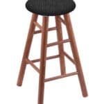 Round Cushion 24-Inch Backless Swivel Counter Stool with Medium Finish, Smooth Oak Leg, and Graph Coal Seat 4 Round Cushion 24-Inch Backless Swivel Counter Stool with Medium Finish, Smooth Oak Leg, and Graph Coal Seat