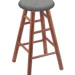 Round Cushion 24-Inch Backless Swivel Counter Stool with Medium Finish, Smooth Oak Leg, and Graph Alpine Seat 4 Round Cushion 24-Inch Backless Swivel Counter Stool with Medium Finish, Smooth Oak Leg, and Graph Alpine Seat