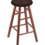 Round Cushion 24-Inch Backless Swivel Counter Stool with Medium Finish, Smooth Oak Leg, and Rein Coffee Seat
