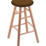 Round Cushion 24-Inch Backless Swivel Counter Stool with Natural Finish, Smooth Oak Leg, and Canter Thatch Seat