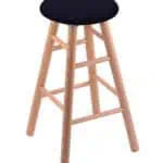 Round Cushion 24-Inch Backless Swivel Counter Stool with Natural Finish, Smooth Oak Leg, and Canter Twilight Seat 4 Round Cushion 24-Inch Backless Swivel Counter Stool with Natural Finish, Smooth Oak Leg, and Canter Twilight Seat
