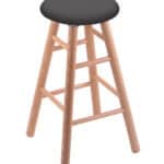 Round Cushion 24-Inch Backless Swivel Counter Stool with Natural Finish, Smooth Oak Leg, and Canter Storm Seat 4 Round Cushion 24-Inch Backless Swivel Counter Stool with Natural Finish, Smooth Oak Leg, and Canter Storm Seat