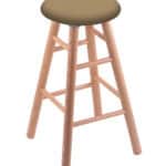 Round Cushion 30-Inch Backless Swivel Bar Stool with Natural Finish, Smooth Oak Leg, and Canter Sand Seat