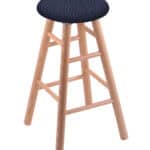 Round Cushion 30-Inch Backless Swivel Bar Stool with Natural Finish, Smooth Oak Leg, and Graph Anchor Seat