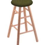 Round Cushion 24-Inch Backless Swivel Counter Stool with Natural Finish, Smooth Oak Leg, and Graph Parrot Seat