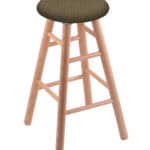 Round Cushion 24-Inch Backless Swivel Counter Stool with Natural Finish, Smooth Oak Leg, and Graph Cork Seat