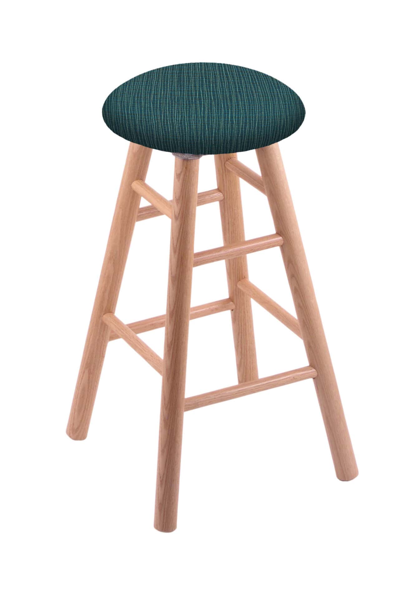 Round Cushion 30-Inch Backless Swivel Bar Stool with Natural Finish, Smooth Oak Leg, and Graph Tidal Seat 1 Round Cushion 30-Inch Backless Swivel Bar Stool with Natural Finish, Smooth Oak Leg, and Graph Tidal Seat