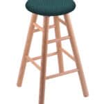 Round Cushion 24-Inch Backless Swivel Counter Stool with Natural Finish, Smooth Oak Leg, and Graph Tidal Seat 4 Round Cushion 24-Inch Backless Swivel Counter Stool with Natural Finish, Smooth Oak Leg, and Graph Tidal Seat