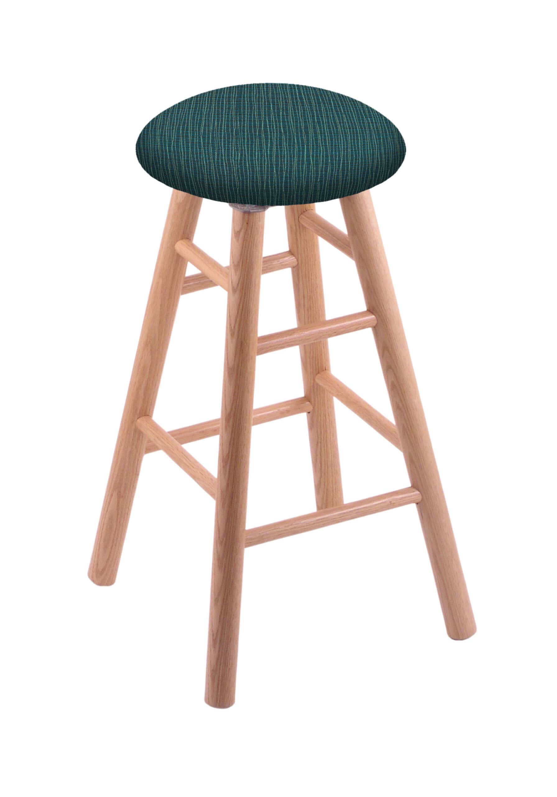 Round Cushion 30-Inch Backless Swivel Bar Stool with Natural Finish, Smooth Oak Leg, and Graph Tidal Seat 4 Round Cushion 30-Inch Backless Swivel Bar Stool with Natural Finish, Smooth Oak Leg, and Graph Tidal Seat