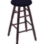 Round Cushion 24-Inch Backless Swivel Counter Stool with Dark Cherry Finish, Turned Oak Leg, and Canter Twilight Seat 4 Round Cushion 24-Inch Backless Swivel Counter Stool with Dark Cherry Finish, Turned Oak Leg, and Canter Twilight Seat
