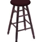 Round Cushion 24-Inch Backless Swivel Counter Stool with Dark Cherry Finish, Turned Oak Leg, and Canter Bordeaux Seat 4 Round Cushion 24-Inch Backless Swivel Counter Stool with Dark Cherry Finish, Turned Oak Leg, and Canter Bordeaux Seat
