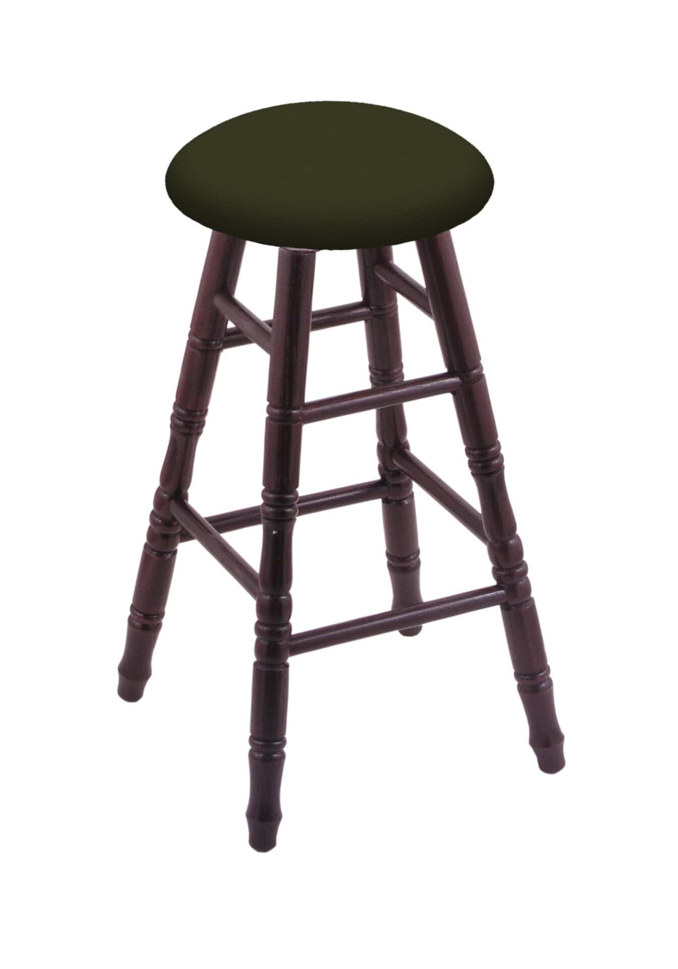 Round Cushion 30-Inch Backless Swivel Bar Stool with Dark Cherry Finish, Turned Oak Leg, and Canter Pine Seat 1 Round Cushion 30-Inch Backless Swivel Bar Stool with Dark Cherry Finish, Turned Oak Leg, and Canter Pine Seat
