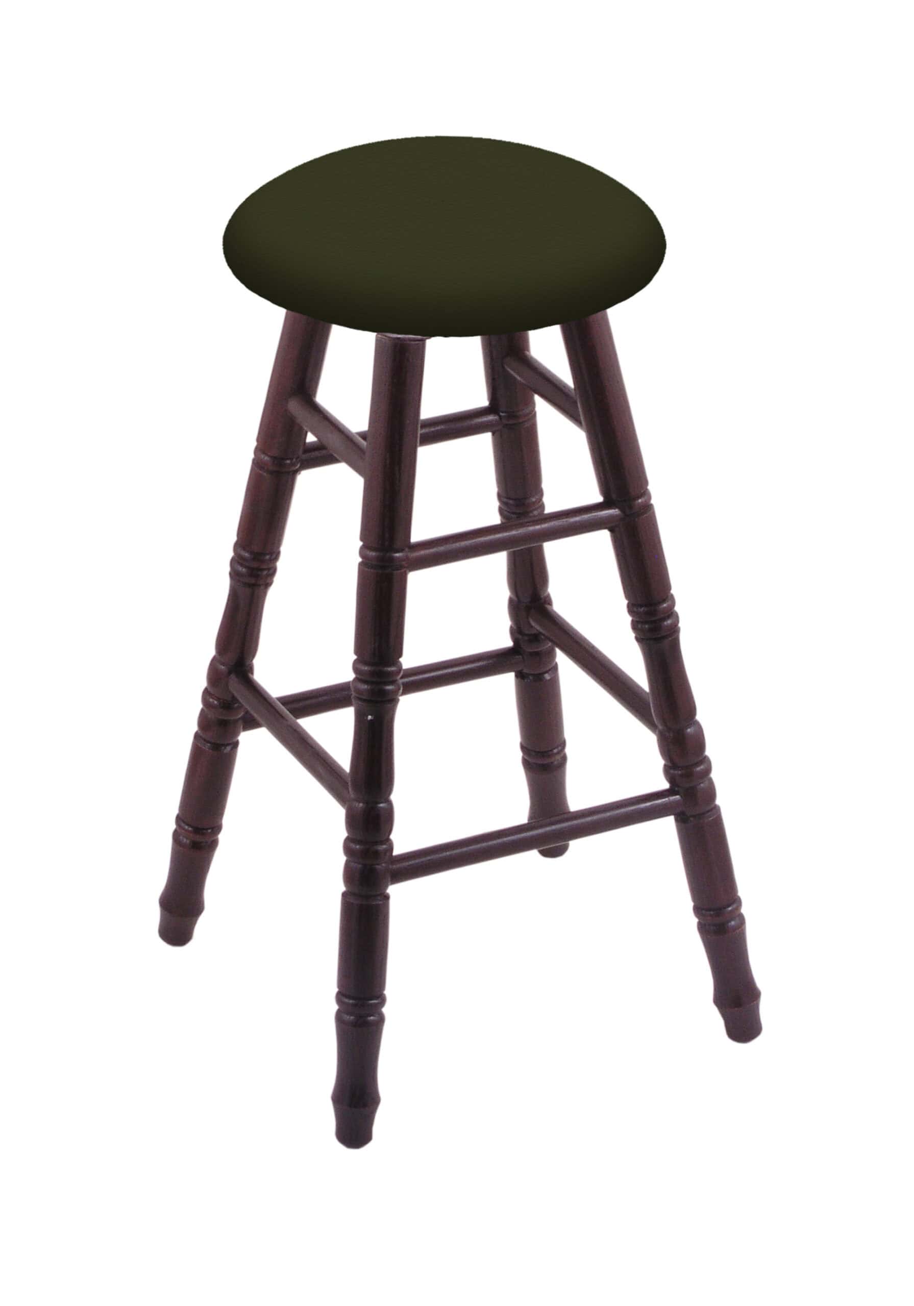 Round Cushion 30-Inch Backless Swivel Bar Stool with Dark Cherry Finish, Turned Oak Leg, and Canter Pine Seat 4 Round Cushion 30-Inch Backless Swivel Bar Stool with Dark Cherry Finish, Turned Oak Leg, and Canter Pine Seat