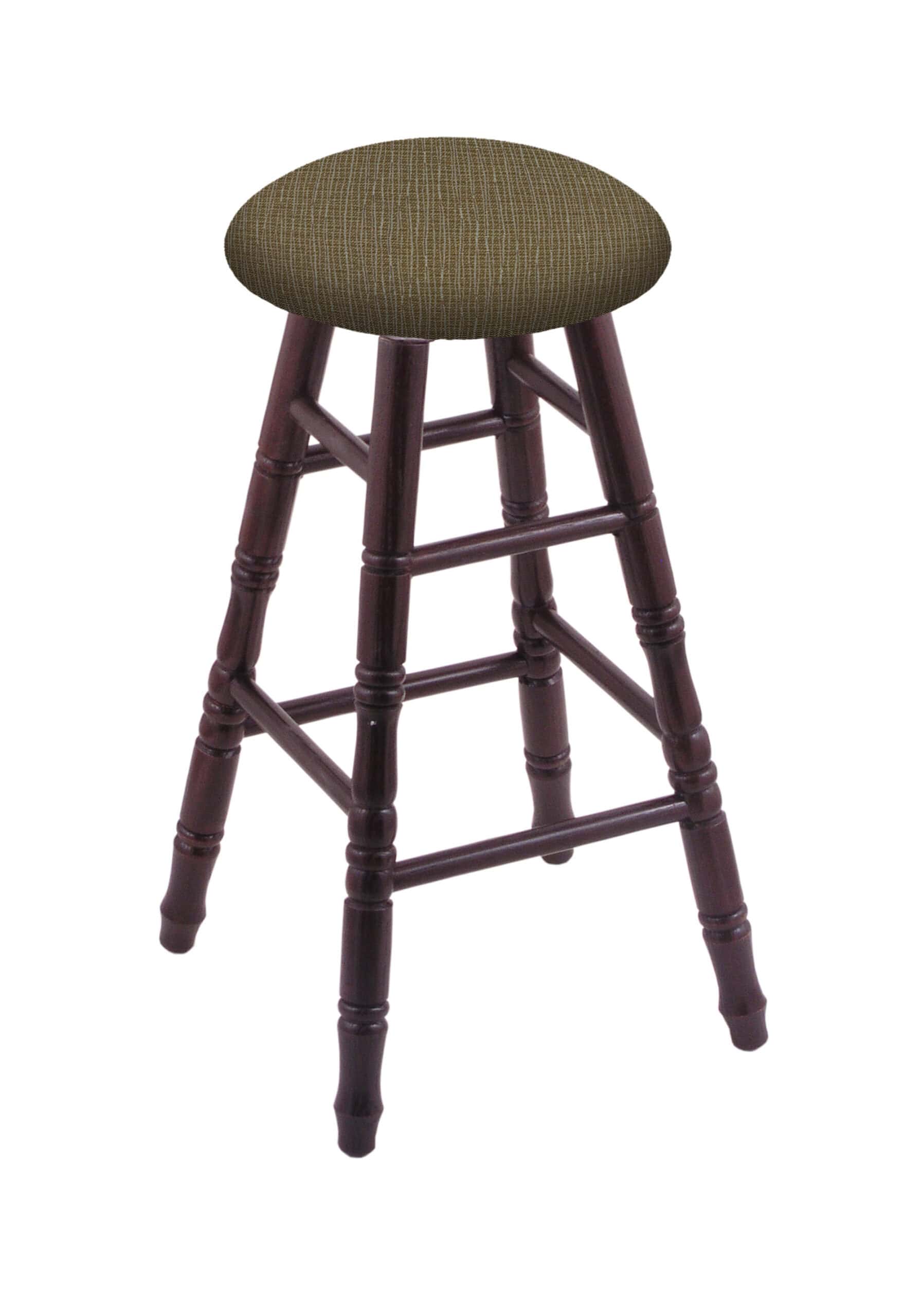 Round Cushion 30-Inch Backless Swivel Bar Stool with Dark Cherry Finish, Turned Oak Leg, and Graph Cork Seat 4 Round Cushion 30-Inch Backless Swivel Bar Stool with Dark Cherry Finish, Turned Oak Leg, and Graph Cork Seat