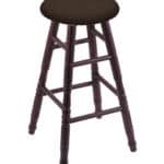 Round Cushion 24-Inch Backless Swivel Counter Stool with Dark Cherry Finish, Turned Oak Leg, and Rein Coffee Seat 4 Round Cushion 24-Inch Backless Swivel Counter Stool with Dark Cherry Finish, Turned Oak Leg, and Rein Coffee Seat