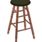 Round Cushion 24-Inch Backless Swivel Counter Stool with Medium Finish, Turned Oak Leg, and Canter Pine Seat
