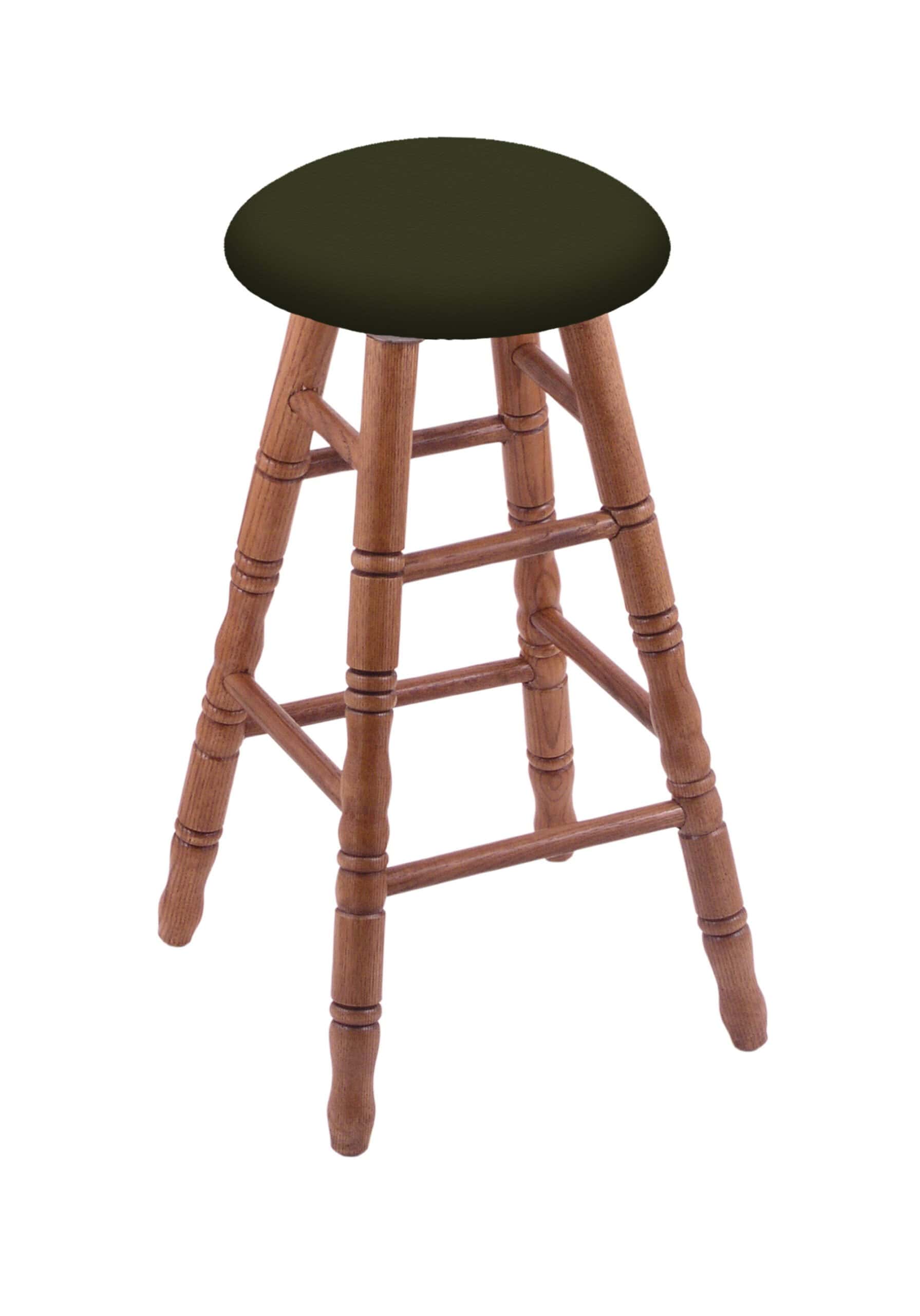 Round Cushion 36-Inch Backless Swivel Bar Stool with Medium Finish, Turned Oak Leg, and Canter Pine Seat 4 Round Cushion 36-Inch Backless Swivel Bar Stool with Medium Finish, Turned Oak Leg, and Canter Pine Seat
