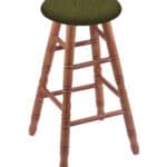 Round Cushion 24-Inch Backless Swivel Counter Stool with Medium Finish, Turned Oak Leg, and Graph Parrot Seat