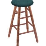 Round Cushion 36-Inch Backless Swivel Bar Stool with Medium Finish, Turned Oak Leg, and Graph Tidal Seat