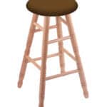 Round Cushion 36-Inch Backless Swivel Bar Stool with Natural Finish, Turned Oak Leg, and Canter Thatch Seat