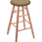 Round Cushion 24-Inch Backless Swivel Counter Stool with Natural Finish, Turned Oak Leg, and Canter Sand Seat 4 Round Cushion 24-Inch Backless Swivel Counter Stool with Natural Finish, Turned Oak Leg, and Canter Sand Seat