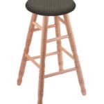 Round Cushion 24-Inch Backless Swivel Counter Stool with Natural Finish, Turned Oak Leg, and Graph Chalice Seat 4 Round Cushion 24-Inch Backless Swivel Counter Stool with Natural Finish, Turned Oak Leg, and Graph Chalice Seat