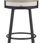 White Wave Outdoor Barstool with Aluminum Frame and Olefin Cushion