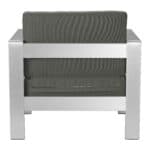 Modern Outdoor Armchair with Aluminum Frame and Gray Cushions