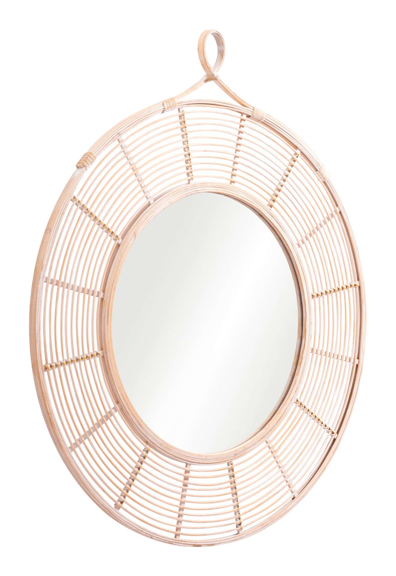 Boho Chic Rattan Weave Mirror with Steel Frame for Walls 4 Boho Chic Rattan Weave Mirror with Steel Frame for Walls - Image 4