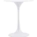 Gloss White Round Side Table with Steel Base and Rubber Feet