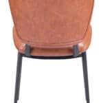 Vintage Brown Faux Leather Dining Chairs with Steel Frame (Set of 2)