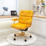 Mid-Century Modern Yellow Office Chair with Adjustable Tilt and Swivel